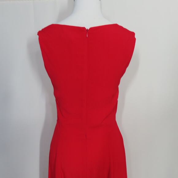 Yumi Kim Red Midi Dress Sleeveless Self-tie Front Front Bodice Cut-out Size 4 - Picture 5 of 9